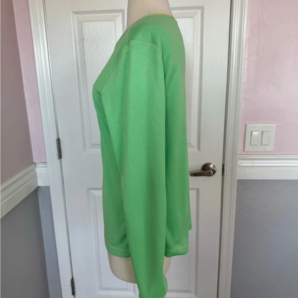 VTG Nike Dri Fit Women's Lime‎ Green Long Sleeve Crew Neck Casual Tee SZ Medium